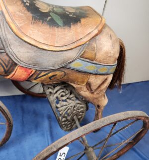 e125- antique French child's horse tricycle or velocipede 1890s-1910 - Image 4