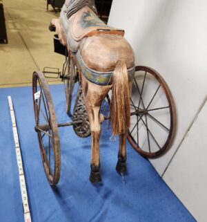 e125- antique French child's horse tricycle or velocipede 1890s-1910 - Image 6