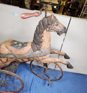 e125- antique French child's horse tricycle or velocipede 1890s-1910 - Image 7