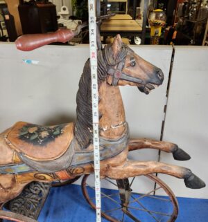 e125- antique French child's horse tricycle or velocipede 1890s-1910 - Image 10