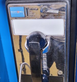 e132- vintage Ohio Bell pay phone in a blue booth - Image 2