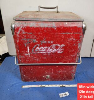 e136- 1950s metal Coca-Cola picnic cooler by TempRite Mfg - Image 1