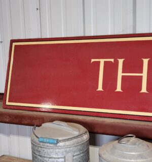 e139- THE BULL Antique Porcelain sign. From Longhorn Saloon Fresno 8ft long - Image 2