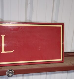 e139- THE BULL Antique Porcelain sign. From Longhorn Saloon Fresno 8ft long - Image 5
