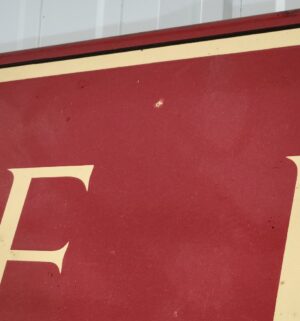e139- THE BULL Antique Porcelain sign. From Longhorn Saloon Fresno 8ft long - Image 8