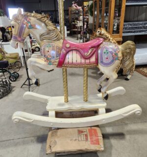 e140- S & S Woodcarvers of California Diana Ross Model Carousel Rocking Horse. (Acquired from Michael Jacksons Neverland Estate)--Supporting documents are missing-- - Image 11