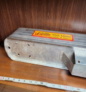 e141- 1940s Marx Hi-Way Express Van Lines pressed steel toy truck and trailer. - Image 8