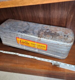 e141- 1940s Marx Hi-Way Express Van Lines pressed steel toy truck and trailer. - Image 11