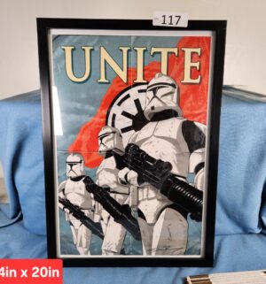 e117- Signed Unite propaganda poster from the Star Wars universe