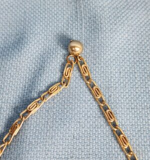 e138- Trifari gold-tone choker necklace with rhinestone flowers - Image 3