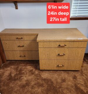 g3- vintage custom made craft table w/ drawers. Detached from wall