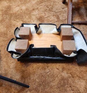 g4- Antique Victorian Gentlemans Rocking Chair w/ stool - Image 4