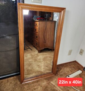 g30- Mid Century Maple Long Frame Mirror