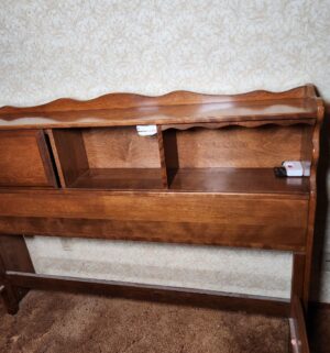 g34- Mid Century CAL SHOPS Maple Full Size Console Bed Frame. NO MATTRESS - Image 3