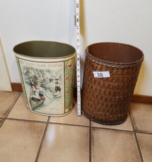 g38- vintage tin waste baskets