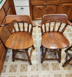 g60- Vintage Maple Swivel Bar Stools - Image 3