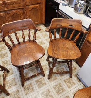 g60- Vintage Maple Swivel Bar Stools - Image 4
