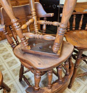 g60- Vintage Maple Swivel Bar Stools - Image 6