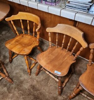 g65- S. Bent & Bros. oak Windsor dining chairs + extra chair - Image 3