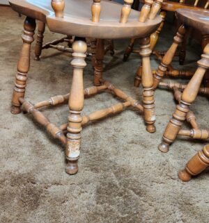 g65- S. Bent & Bros. oak Windsor dining chairs + extra chair - Image 5