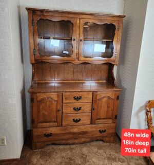g66- Vintage Cal Shops 1 piece China Hutch. Great Condition