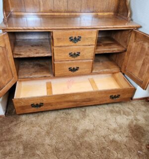g66- Vintage Cal Shops 1 piece China Hutch. Great Condition - Image 3