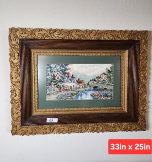 g68- Antique Frame w/ stitch art