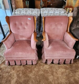 g74- mid-century modern tufted back rocker chairs