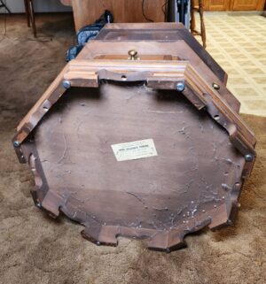 g80- Heirloom Nutmeg Maple Colonial Early American Hexagonal Lamp Table - Image 5