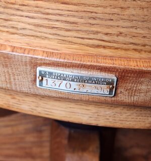 g91- Antique Bankers Chair. US Dept of Interior Bureau of Reclamation - Image 4
