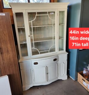 g98- Antique Distressed China Hutch. 1 piece