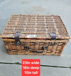 g192- woven rattan picnic basket