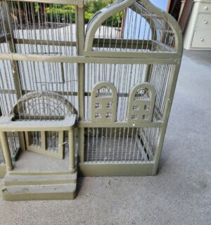 g200- multi-domed decorative birdcage with an antique green finish - Image 3