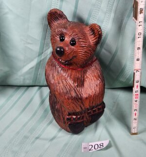 g208- Wood Carved Bear. Cubcake