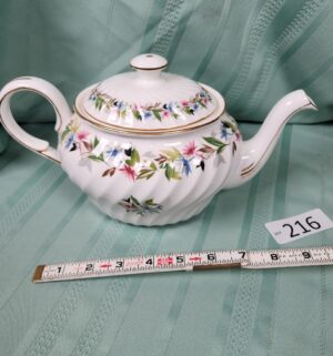 g216- E.B. Foley bone china teapot Gaiety pattern