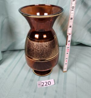 g220- Bohemian hand-gilded glass vase