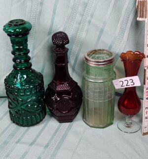 g223- vintage colored glass vases