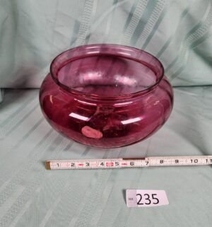 g235- Cranberry Glass Bowl
