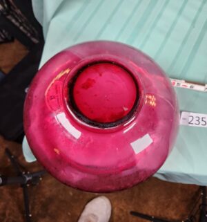 g235- Cranberry Glass Bowl - Image 3