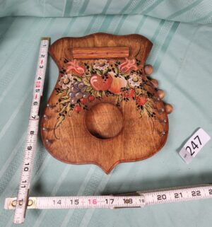 g247- hand-painted wooden door harp