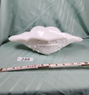 g248- Kemple milk glass Napoleon Hat bowl.
