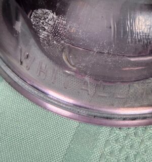 g250- Whitall Tatum Co. No. 1 purple glass railroad insulators - Image 3