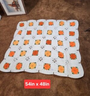 g273- handmade crocheted granny square blanket