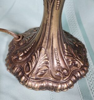 g294- hand-painted Gone with the Wind style hurricane parlor lamp. - Image 3