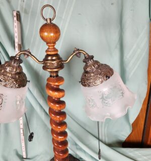 g302- Mid Century Barley Twist Double Lamp - Image 3