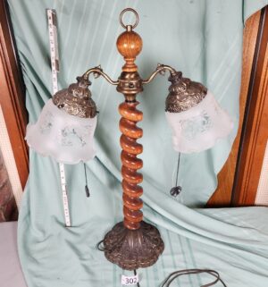 g302- Mid Century Barley Twist Double Lamp - Image 5