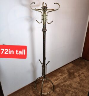 g305- Antique Brass Coat Tree. Stunning Condition