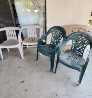 g312- plastic patio chairs