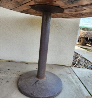 g313- Worthington Industrial Round Metal Dining Table - Image 4
