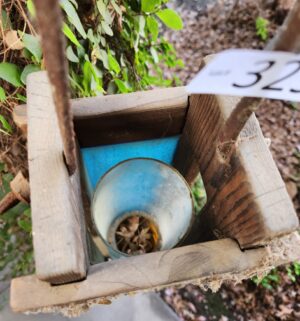 g329- small rustic antique Mexican farmhouse architectural salvage window frame lantern - Image 3